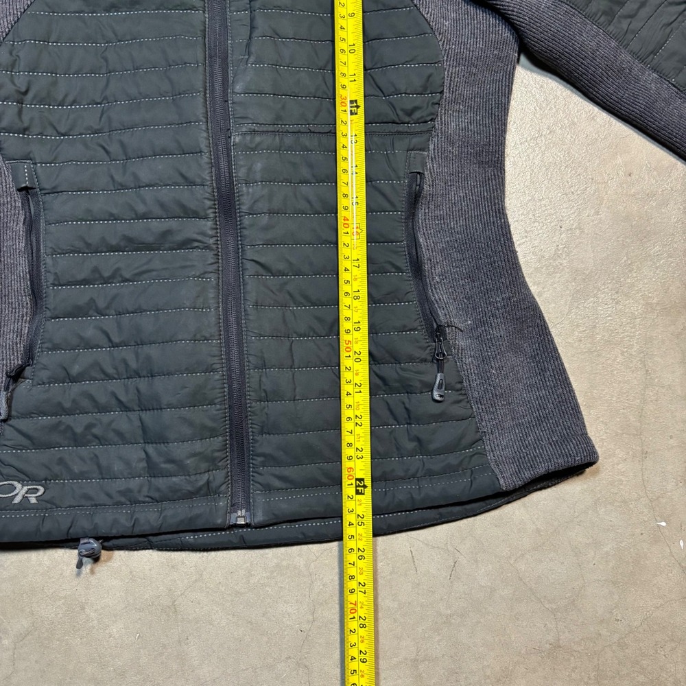 Outdoor Research Vindo Hoody Womens Medium Gray Quilted Hybrid Insulated Jacket - Picture 6 of 7